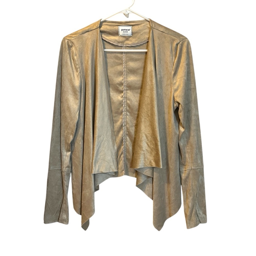 Pimkie Cream Blazer with Waterfall Front and Long Sleeves